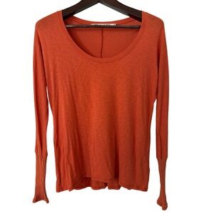Michael Stars Burnt Orange Supima Micro Modal Scoop Neck Top Large (one size)